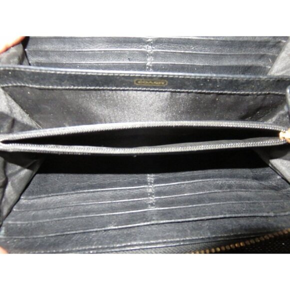 Coach Black Quilted Leather Zip Around Accordion Continental Long Wallet - Picture 9 of 9